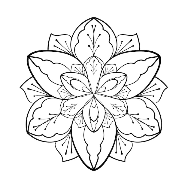 Arabesque élégante décorative Élément de design vectoriel Conception graphique de mandala de griffonnage