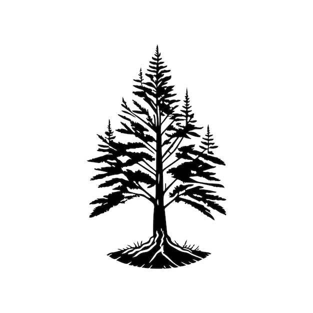 Vecteur arborvitae icône dessinée à la main couleur noire jour de l'arbre logo élément vectoriel et symbole