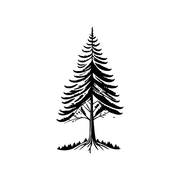 Vecteur arborvitae icône dessinée à la main couleur noire jour de l'arbre logo élément vectoriel et symbole