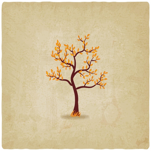 Arbre d'automne sur fond vintage