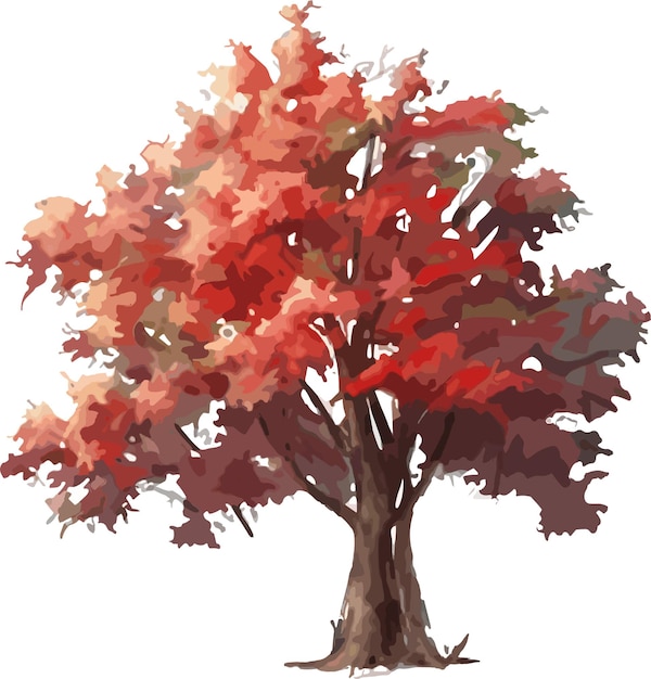 Un arbre aux feuilles rouges à l'automne