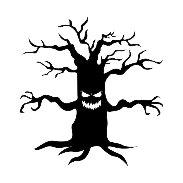 Arbre aux yeux bouche bras et racines Halloween Pour votre conception