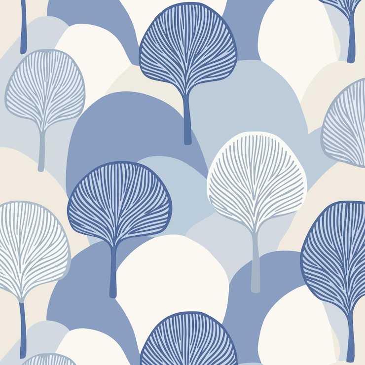 Vecteur un arbre bleu élégant