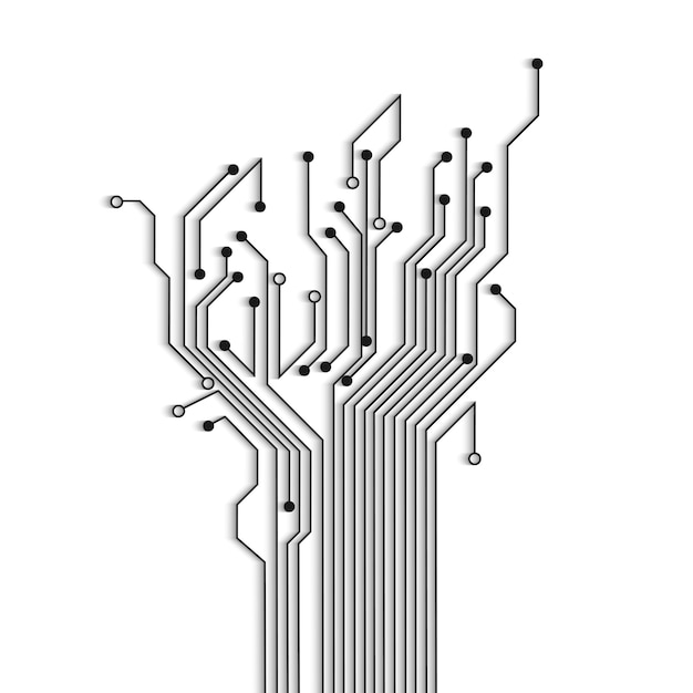 Arbre de circuit abstrait avec ombre