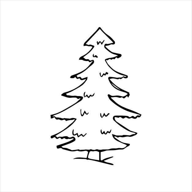 Arbre de croquis de doodle dessiné à la main