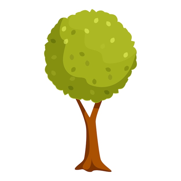 Un arbre de dessin animé debout avec un feuillage vert luxuriant
