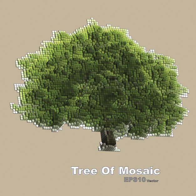 Arbre du concept de vecteur de mosaïque