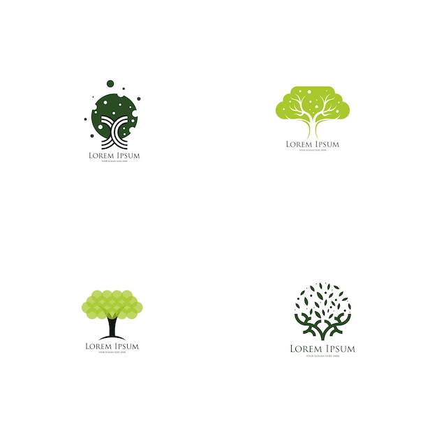 Arbre logo défini vecteur