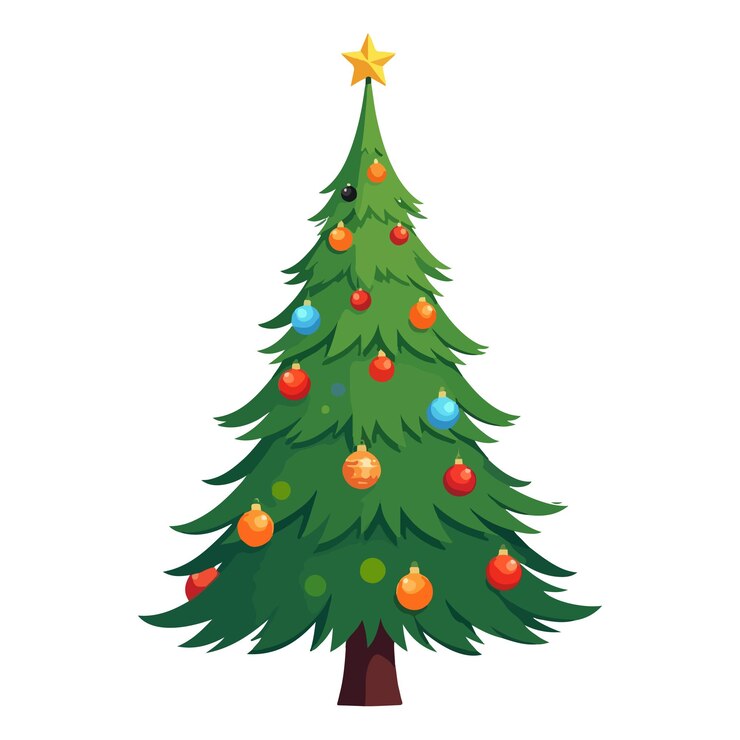 Vecteur arbre de noël décoré avec des ornements