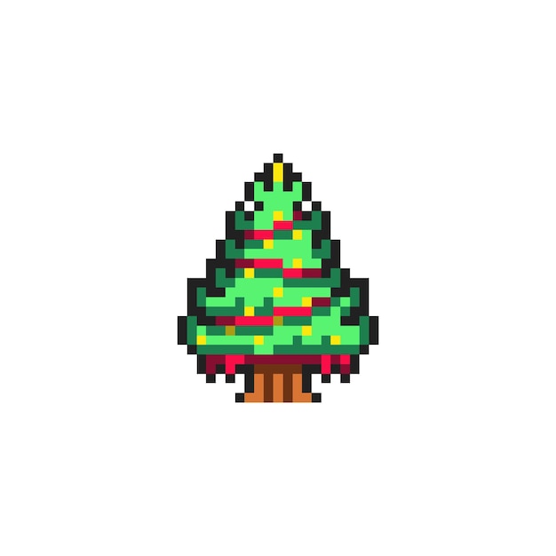 Vecteur l'arbre de noël du pixel art