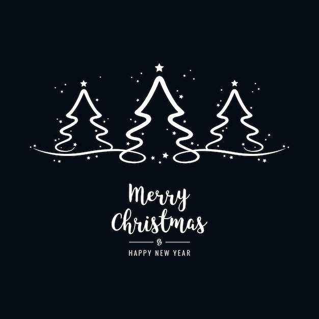 arbre de Noël lettrage salutations texte fond noir