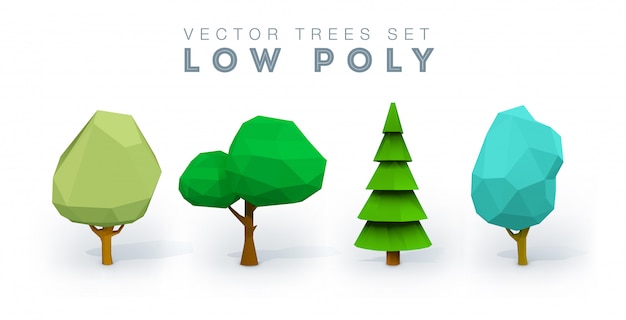 Arbre Polygonal Conceptuel. Abstrait Low Poly Illustration