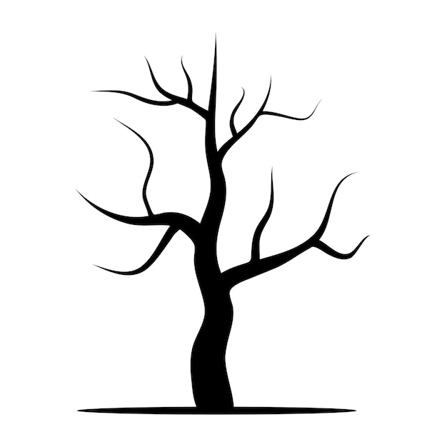 Arbre Sans Feuilles. Illustration Vectorielle Isolée Sur Fond Blanc