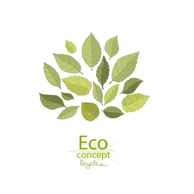 Vecteur arbre vert sur fond blanc logo feuilles vertes fraîches lumineuses thème de l'écologie happy earth day