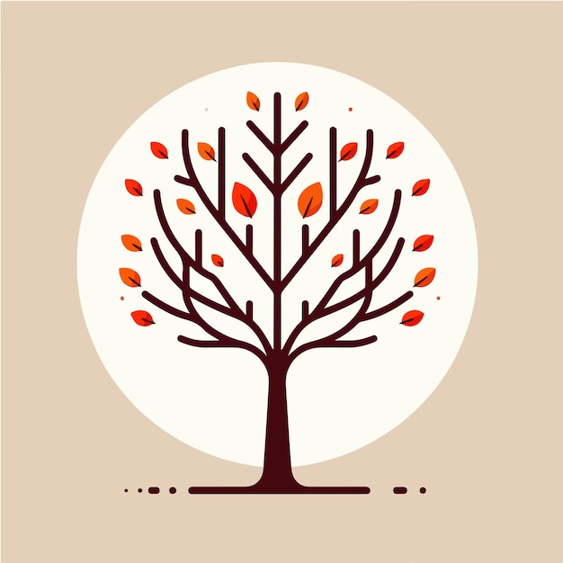 arbres en automne avec un style de conception plat simple