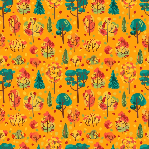 Vecteur arbres colorés d'automne belle illustration vectorielle