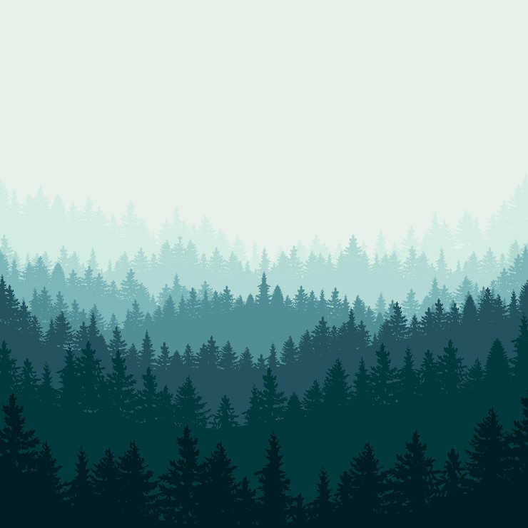 Vecteur arbres forestiers montagnes vert wallpaper