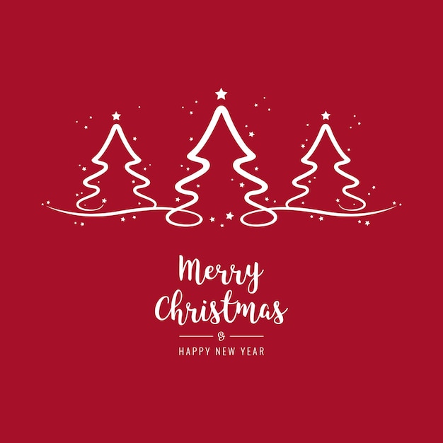 arbres de Noël lettres de vœux fond rouge