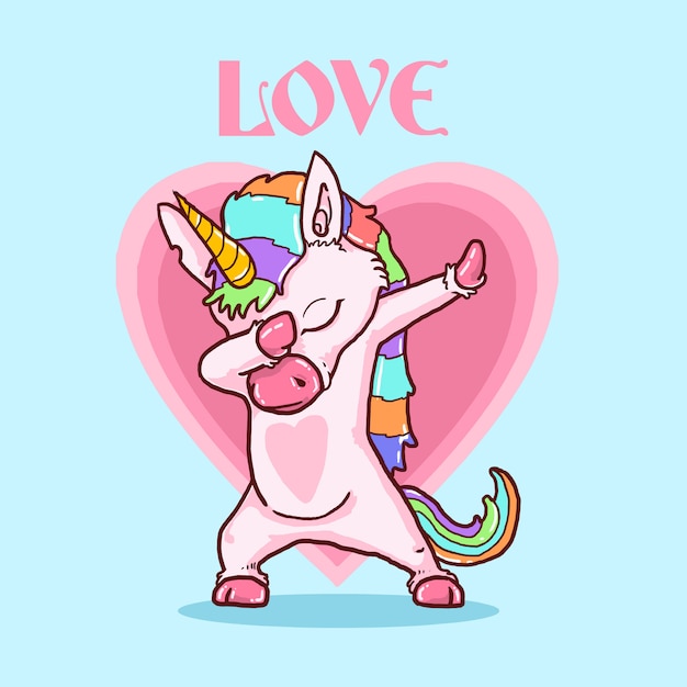 arc-en-ciel d'amour de licorne mignon