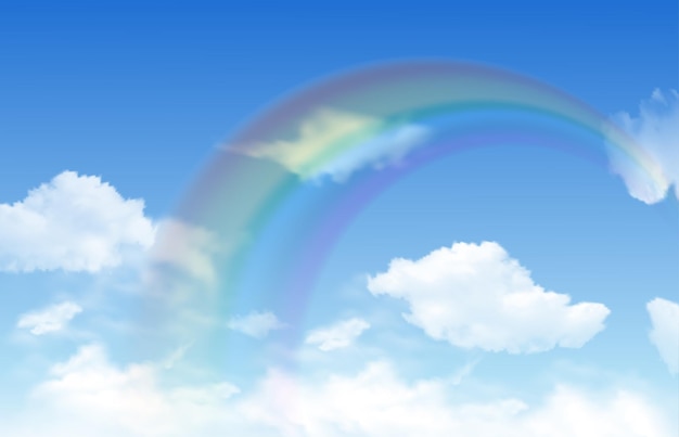 Arc-en-ciel bleu ciel d'été Illustration vectorielle