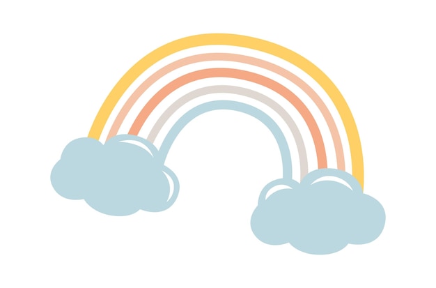 Arc-en-ciel Avec Nuages élément Météo