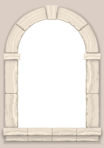 Vecteur arc dans le mur de pierre de taille beige
