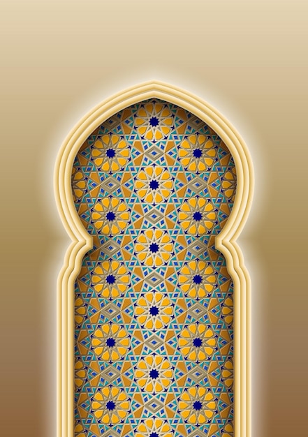 Vecteur arch avec motif islamique arabe traditionnel