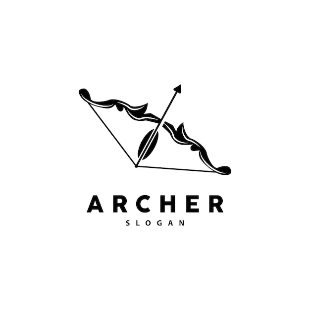 Archer Logo Tir à L'arc Flèche Vecteur élégant Simple Design Minimaliste Icône Symbole Illustration Modèle