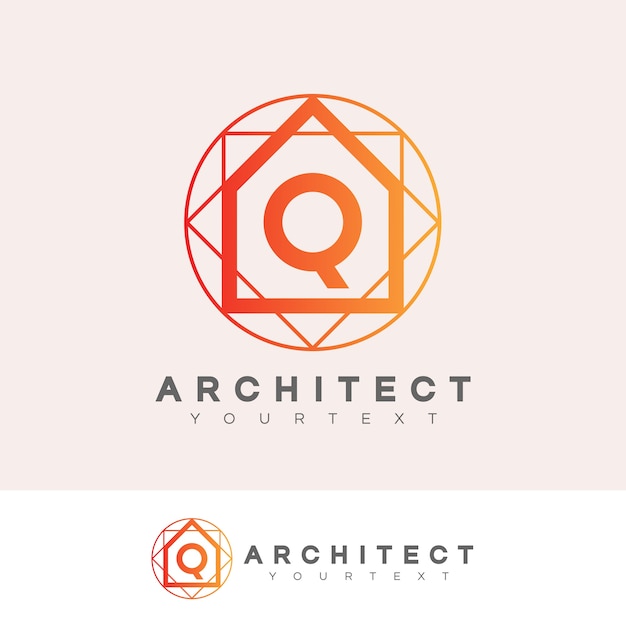 Vecteur architecte initiale lettre q logo design