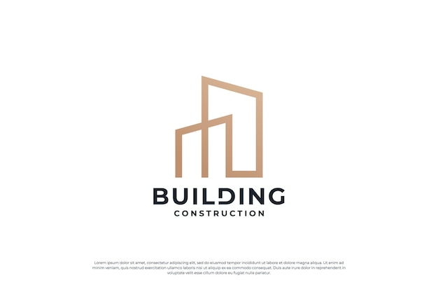 Architecture de bâtiment avec modèle de conception de logo d'art en ligne