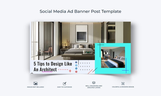 Architecture Des Médias Sociaux Facebook Ad Banner Post Template Vecteur Premium