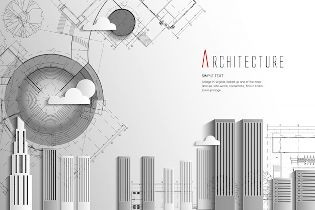 Vecteur architecture et style art background.paper.