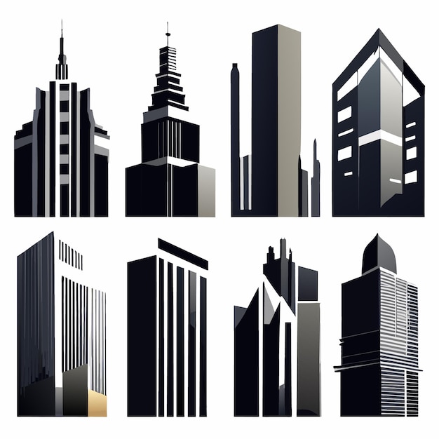 Architecture Urbaine Dans Un Style Vectoriel Plat 2d