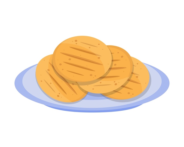 Arepa sur une assiette Cuisine colombienne Illustration vectorielle