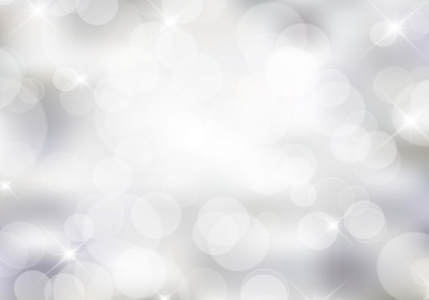 Argent flou et fond vectoriel bokeh brillant