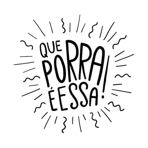 Vecteur argot effrayant brésilien en traduction portugaise qu'est-ce que c'est que ça