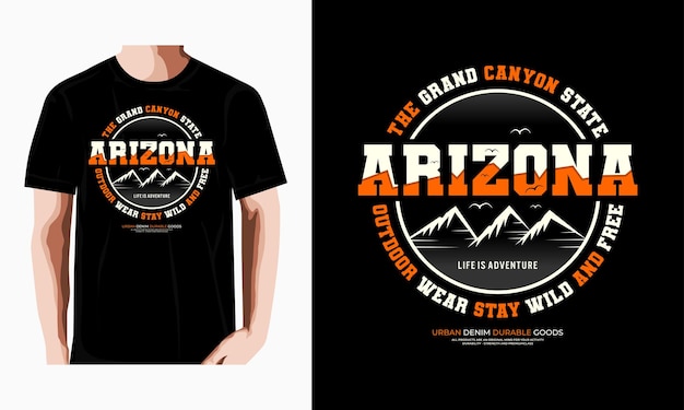 Arizona Typographie Tshirt Design Vecteur Premium Vecteur Premium