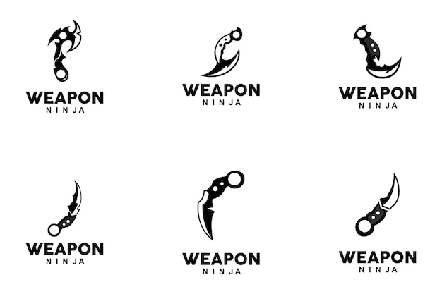 Arme Logo Arme Traditionnelle Karambit Vecteur Ninja Combat Outil Conception Simple Symbole Icône Illustration