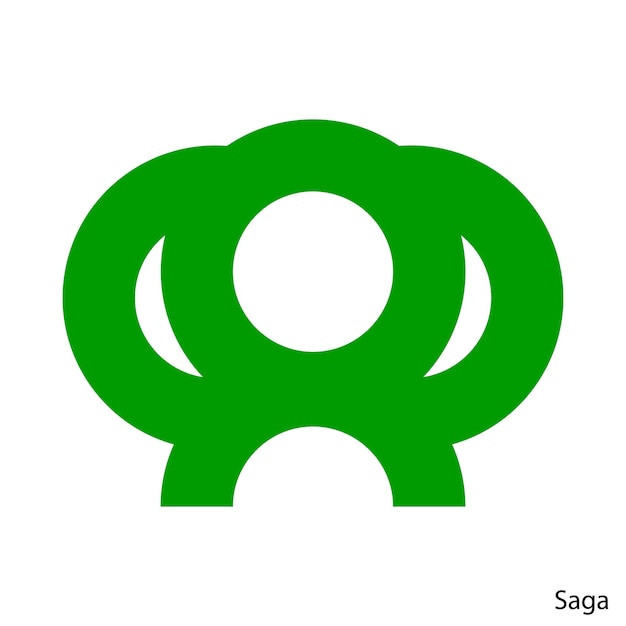 Vecteur les armoiries de saga sont un emblème vectoriel de la préfecture du japon