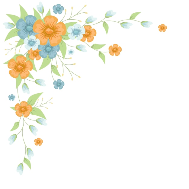 Arrangement de fleurs de coin Vector Illustration