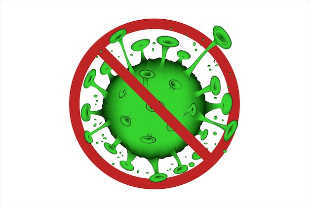 Arrêter l'icône du virus sur fond blanc Symbole de la fin de la pandémie de World39s SARSCoV2 Covid19 illustration vectorielle EPS10