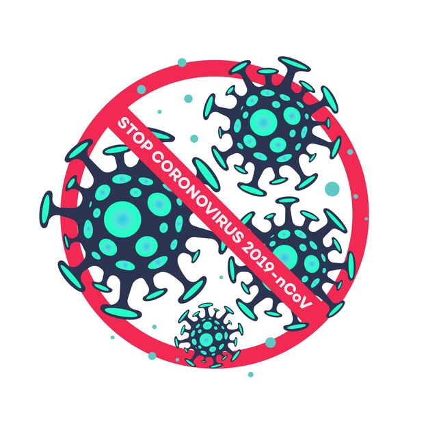 Vecteur arrêter l'illustration du concept de coronavirus nouveau coronavirus 2019ncov pandémie mondiale infection virale papier peint médical affiche de quarantaine image vectorielle 10 eps