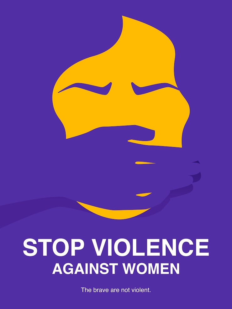 Vecteur arrêtez l'affiche de concept de violence contre les femmes.