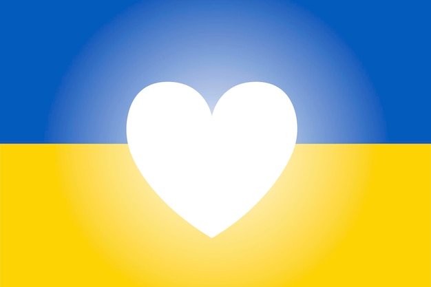 Arrêtez la guerre en Ukraine illustration vectorielle de concept Coeur d'amour pour l'Ukraine Illustration du drapeau ukrainien