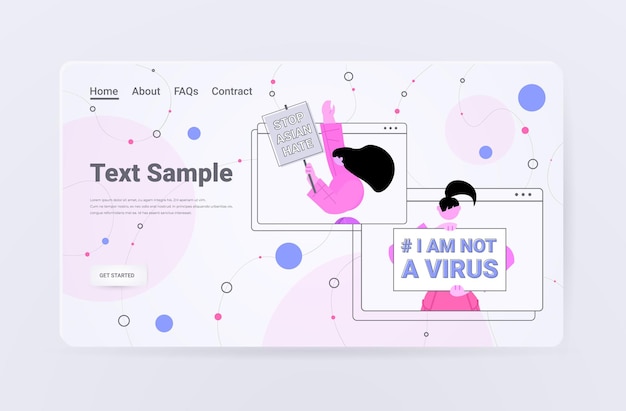 Arrêtez La Haine Asiatique. Femmes Tenant Une Bannière Web Contre Le Racisme. Soutenir Les Gens Pendant La Pandémie De Coronavirus