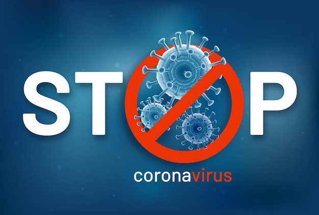 Vecteur arrêtez les illustrations de bannière de conception de coronavirus covid-19.