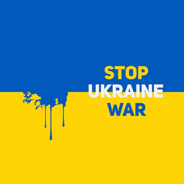 Arrêtez Le Message De Guerre De L'ukraine Avec La Conception Du Drapeau