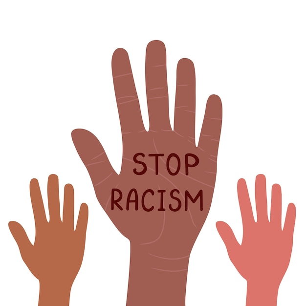 Arrêtez Le Racisme Affiche De Motivation Contre Le Racisme Et La Discrimination Illustration Dessinée à La Main