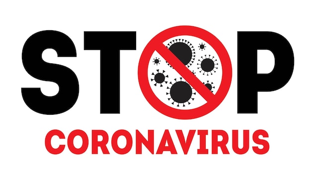 Arrêtez Le Signe Vectoriel Coronavirus Attention Covid19