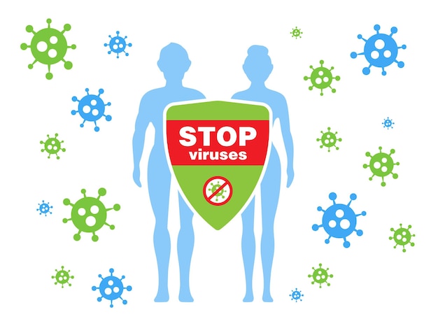 Arrêtez Les Virus Le Système Immunitaire Défend Le Corps Humain Des Agressions Extérieures
